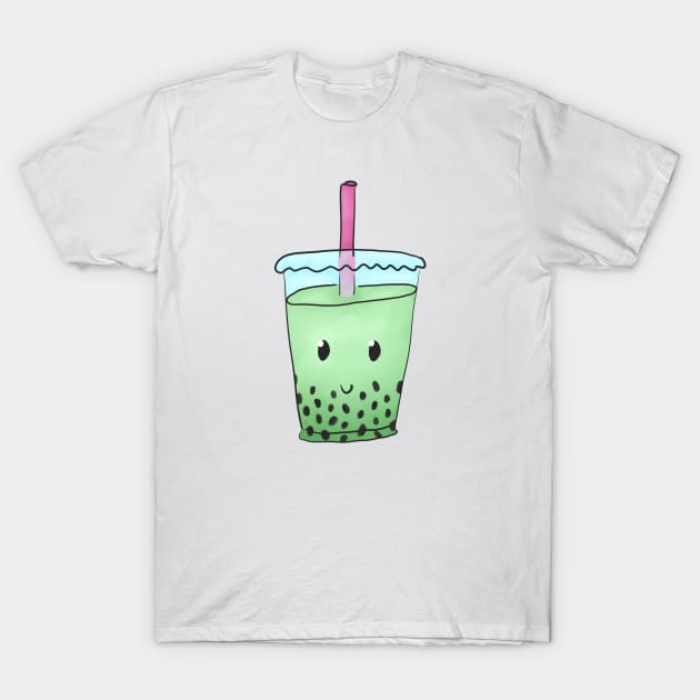 Cute Bubble Tea (Green) T-Shirt by alxandromeda